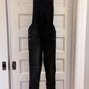 Black Denim Maternity Overalls
